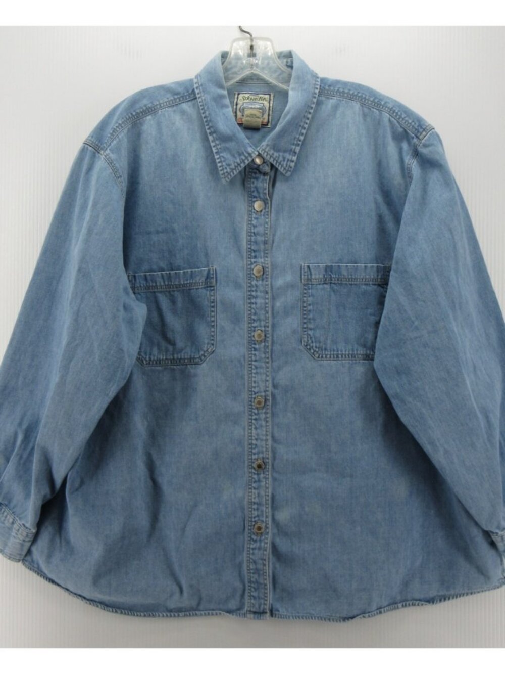VINTAGE St Johns Bay Top 24W Plus Denim Shirt Button Up 90s Y2K